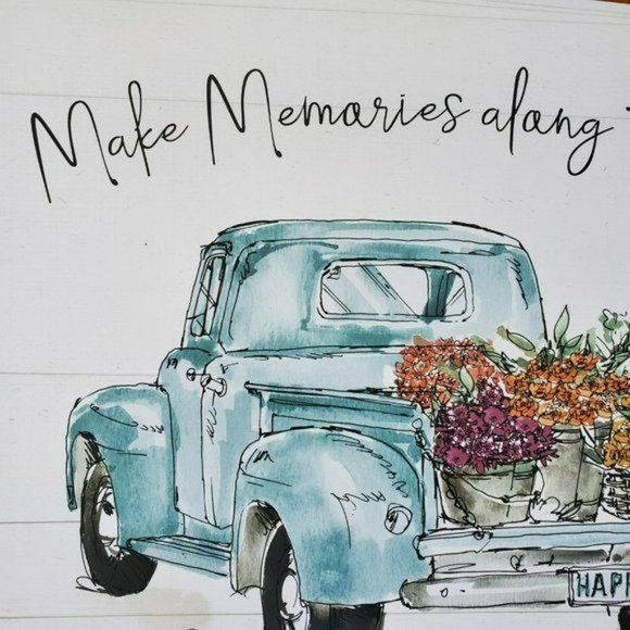 Plastic Placemats Set of 4 "Make Memories Along the Way" Truck with Flowers - Picture 5 of 5